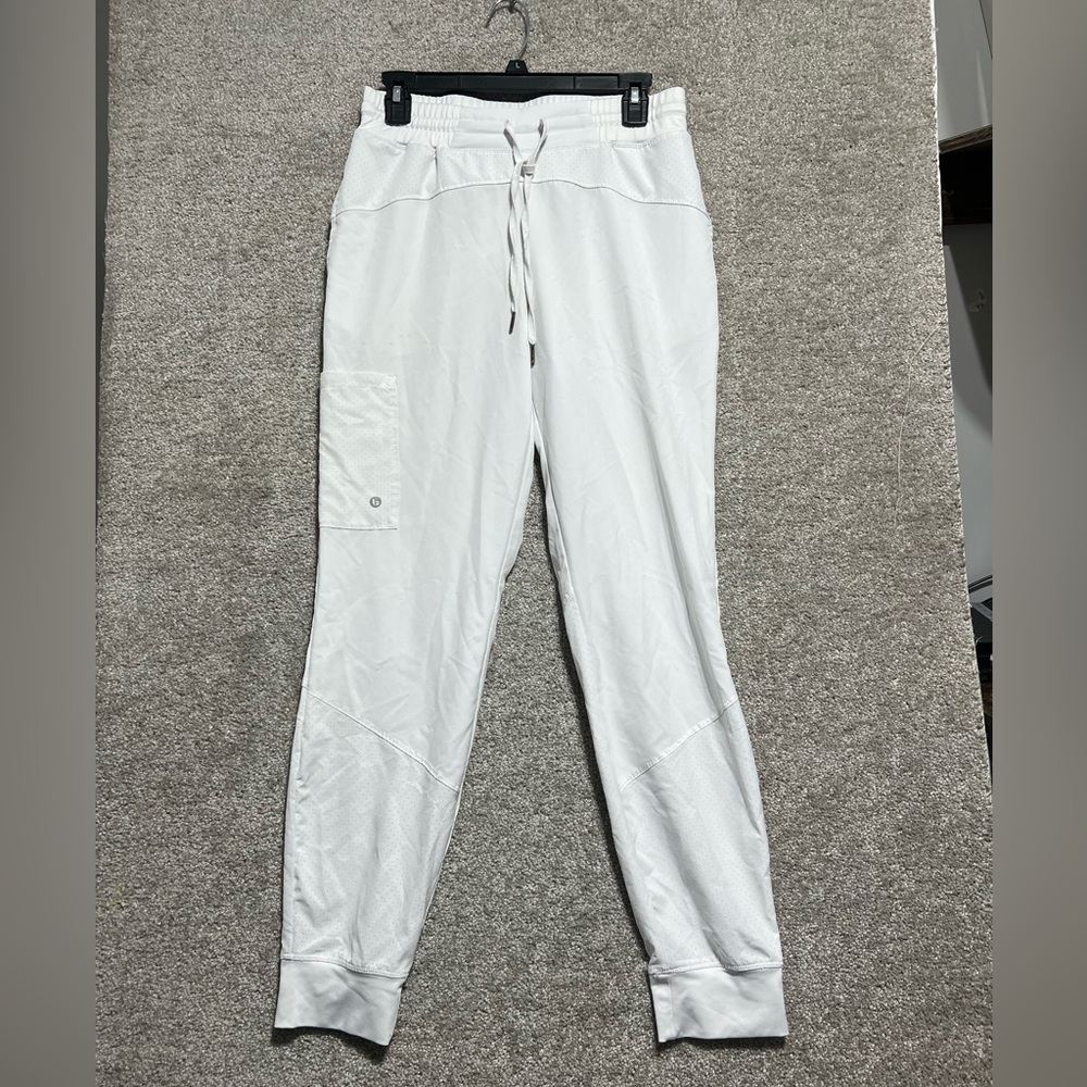 Barco Womens Cargo Scrub Jogger White Moisture Wicking Quick Dry Size Small
